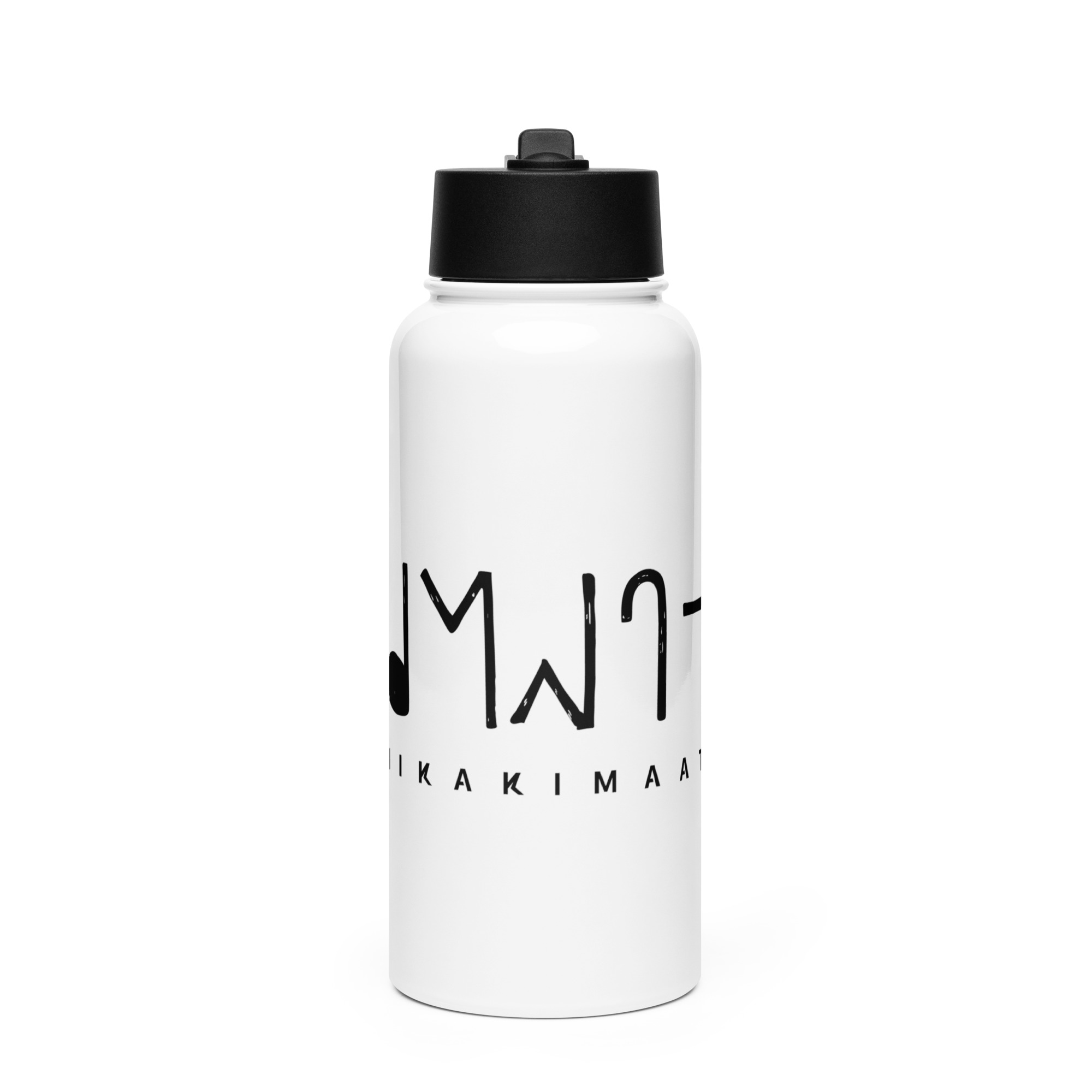 Iikakimaat Stainless steel water bottle with a straw lid